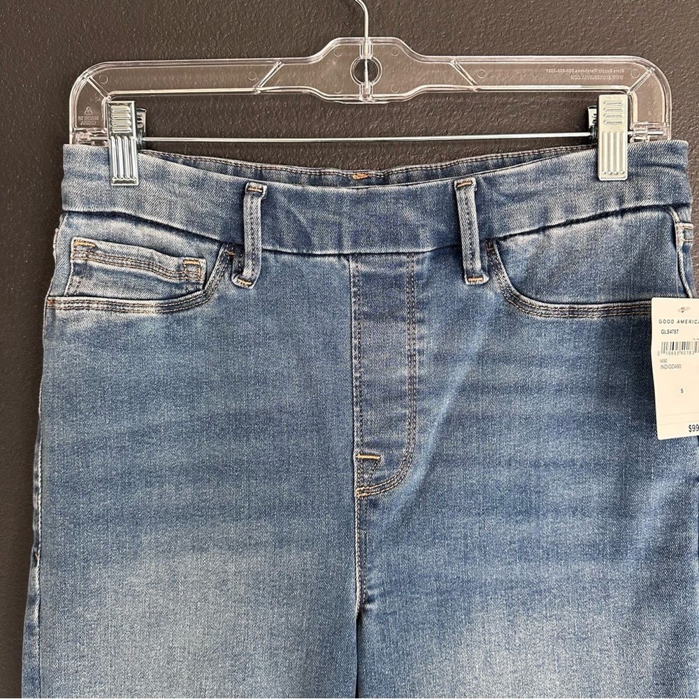 Good American Power Stretch Pull-On Straight Jeans NWT Size S 4-6 - Picture 3 of 6